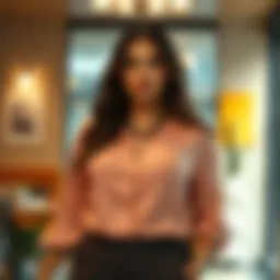 Elegant plus size top in a professional setting