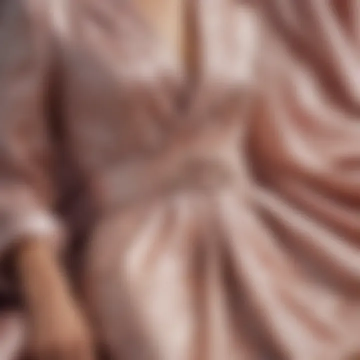 A close-up of luxurious fabric textures used in contemporary small dresses.