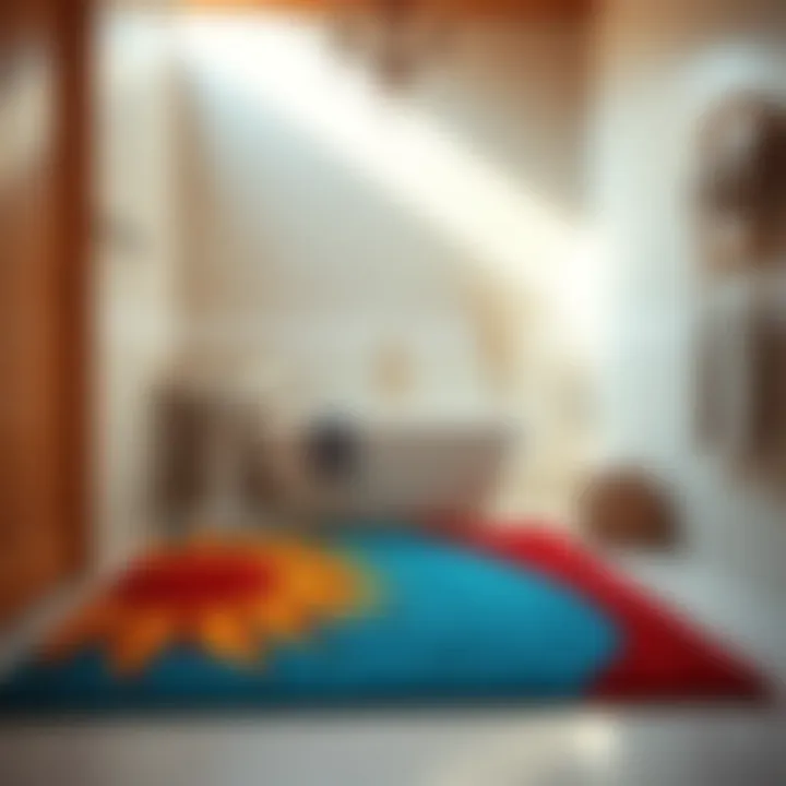 Elegant sun bathroom rug showcasing vibrant colors
