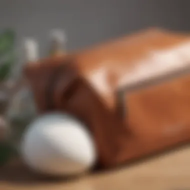 Eco-friendly leather toiletry bag made from sustainable materials