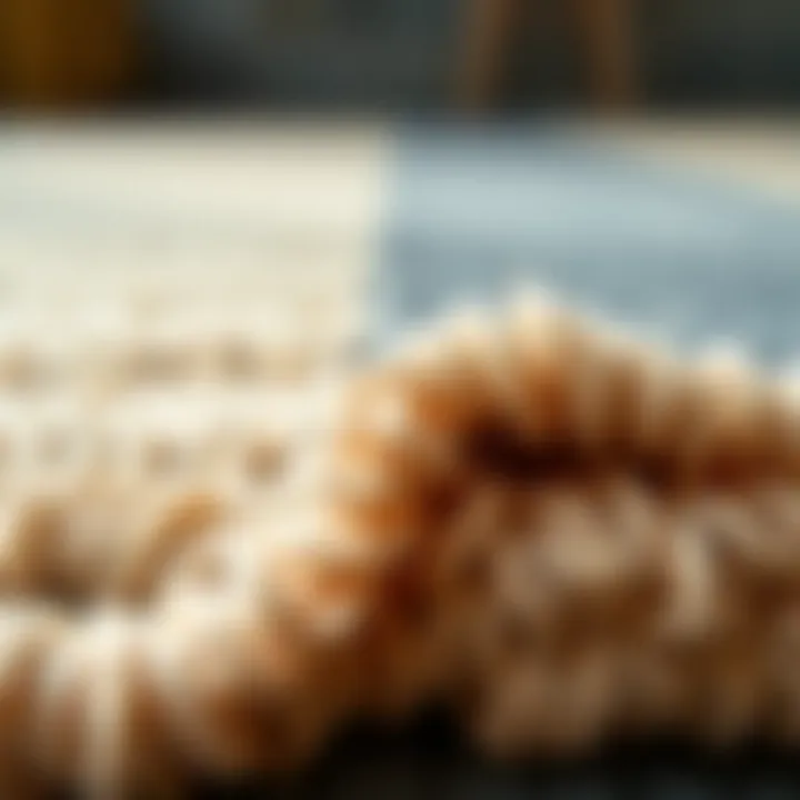 Close-up of sustainable materials used in bathroom rugs