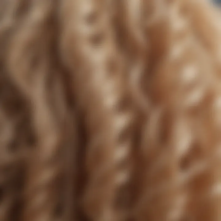 Close-up view showcasing the texture of synthetic wig fibers