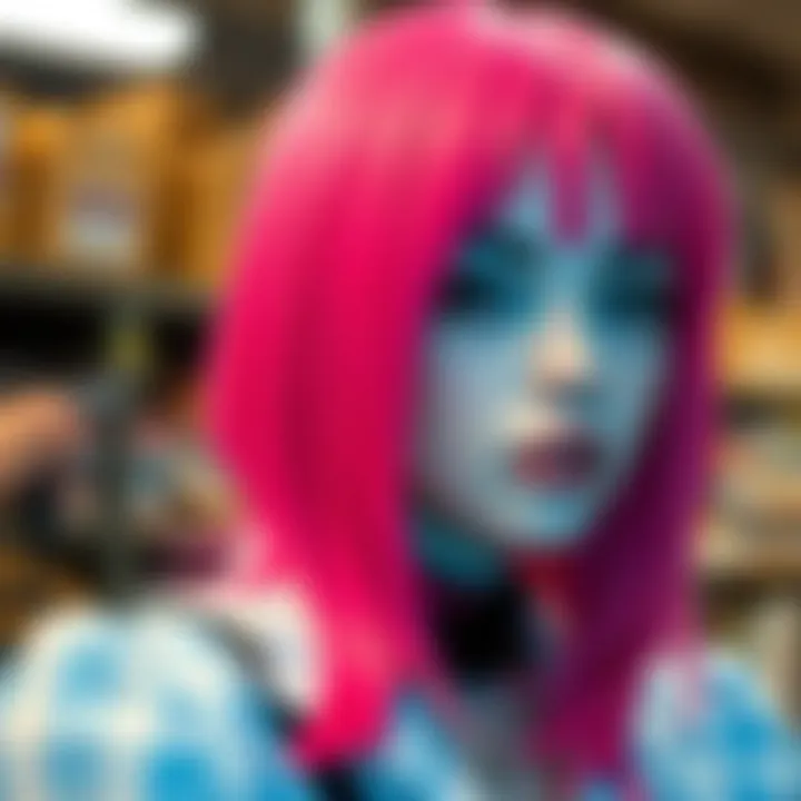 Sustainable materials used in hot pink wig production