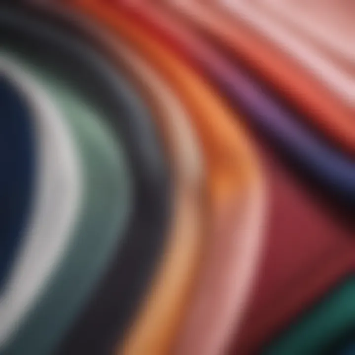 A close-up of fabric swatches in various colors, highlighting texture and quality.