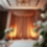 Luxurious draped backdrop enhancing wedding ambiance
