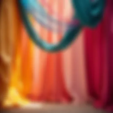 Vibrant fabric choices for wedding draping