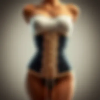 Elegant display of an elastic corset belt showcasing its intricate design