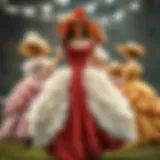 Historical depiction of petticoats in 19th century fashion