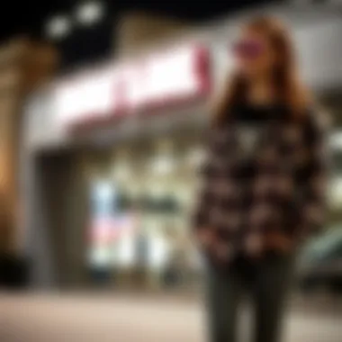 Stylish outfit showcasing graphic flannel in modern fashion