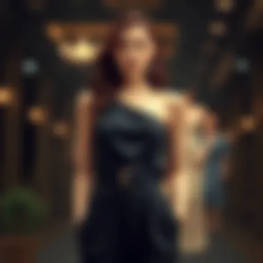 Elegant one shoulder belted jumpsuit showcasing intricate design details