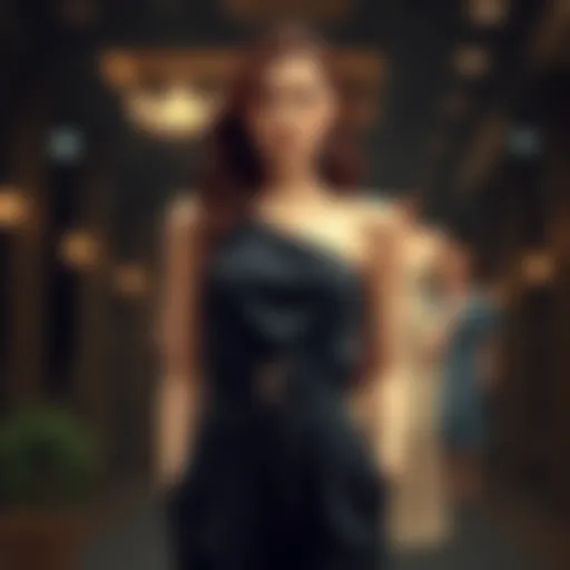 Elegant one shoulder belted jumpsuit showcasing intricate design details