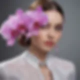 Creative use of orchid clips in fashion design