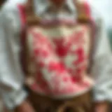 Traditional Bavarian apron design featuring intricate embroidery