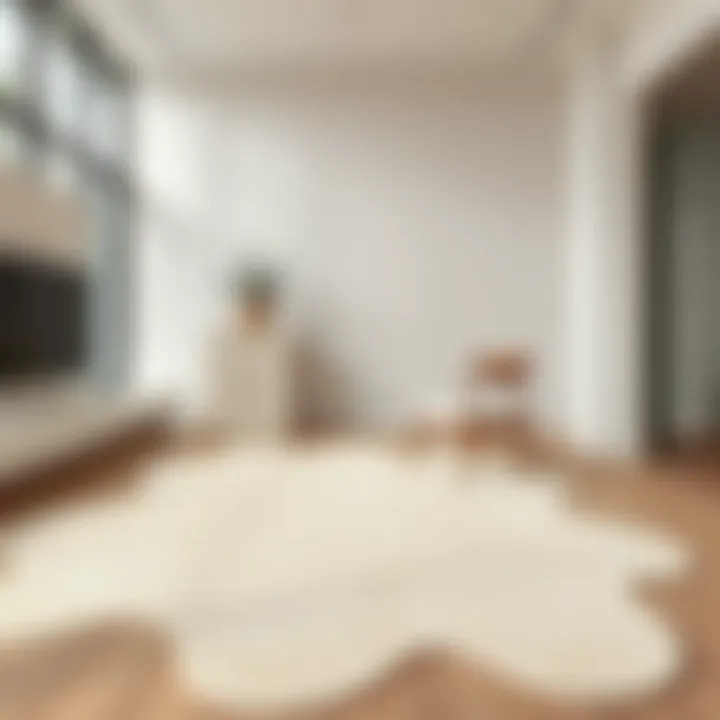 Elegant Free Form Rug in Minimalistic Design An elegant free form rug complementing a minimalistic design