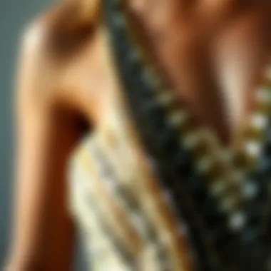 Close-up of intricate sequin designs highlighting craftsmanship and texture.