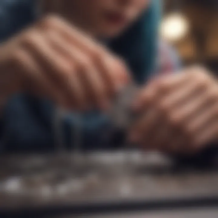 Artisan crafting a stainless steel custom name necklace in a workshop