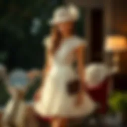 Elegant short white petticoat styled with vintage accessories