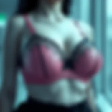 A designer sketch of a super size bra, illustrating innovative design concepts.