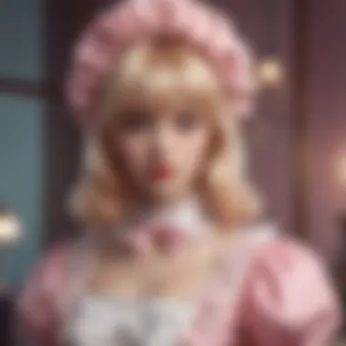 Complete Lolita Outfit Featuring a Stunning Wig A fashionable figure wearing a complete Lolita outfit with a stunning wig